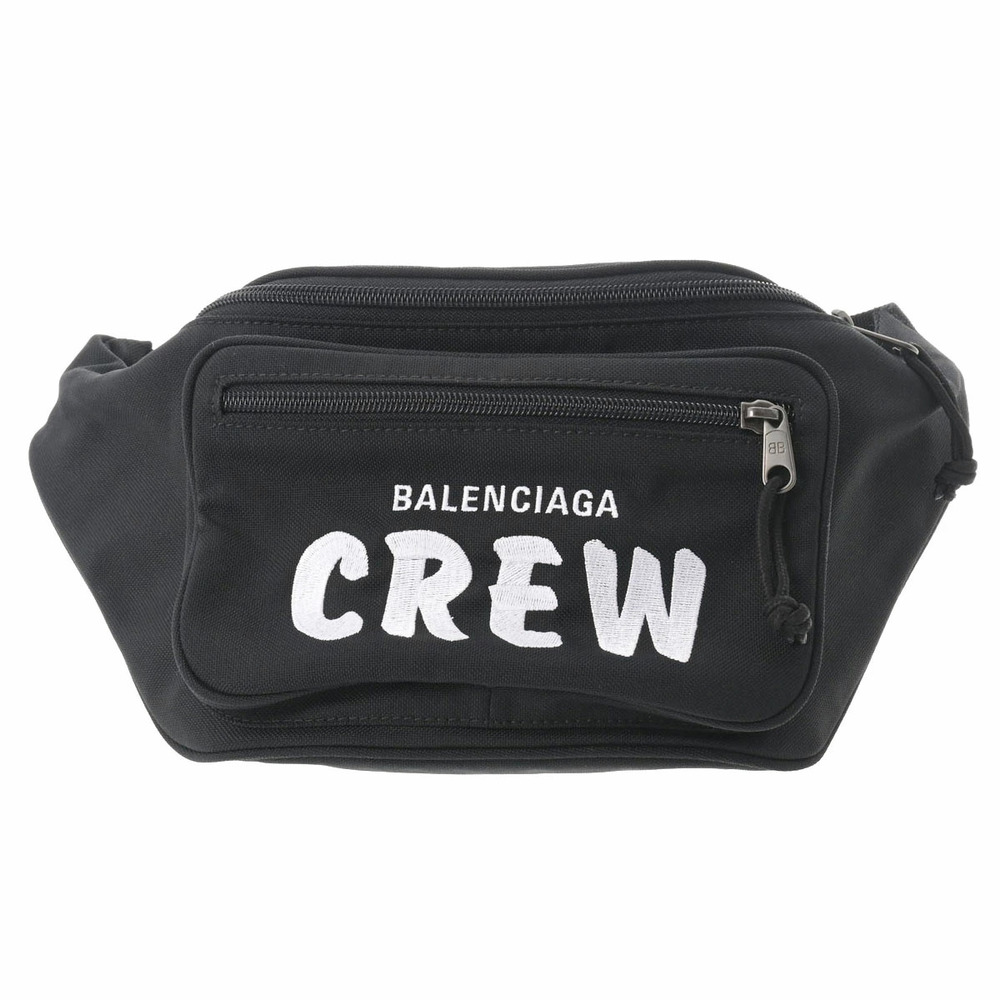 BALENCIAGA Explorer Belt Bag CREW Black Canvas Body Belt Bum Crossbody
